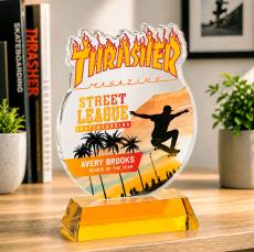 EdgeCraft Round VividPrint on Hartford - Amber (via Air) - Colored Glass Awards