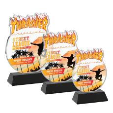 EdgeCraft Round VividPrint on Hartford - Black (via Air) - Crystal Awards