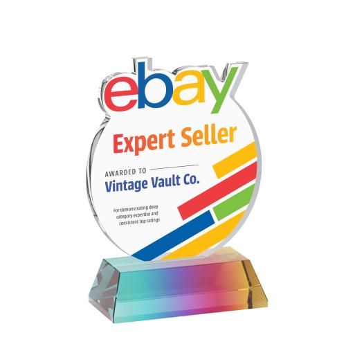 Recognition Awards - Crystal Awards - EdgeCraft Round VividPrint&trade; on Hartford - Prismatic (Air)