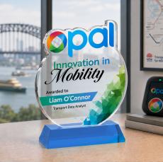 EdgeCraft Round VividPrint on Hartford - Sky Blue (via Air) - Crystal Awards