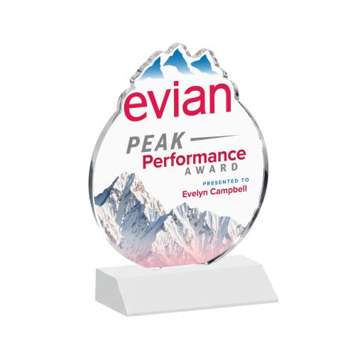 Recognition Awards - Crystal Awards - EdgeCraft Round VividPrint&trade; on Mitered - White (via Air)