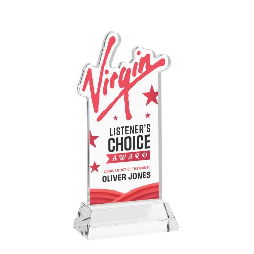 Recognition Awards - Crystal Awards - EdgeCraft Rectangle VividPrint&trade; on Hartford - Clear (Ocean)
