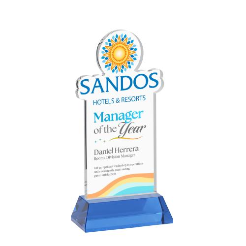 Recognition Awards - Crystal Awards - EdgeCraft Rect. VividPrint&trade; on Hartford - Sky Blue (Ocean)
