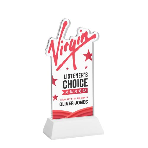 Recognition Awards - Crystal Awards - EdgeCraft Rectangle VividPrint&trade; on Hartford - White (Ocean)
