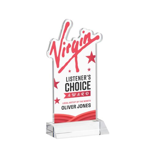Recognition Awards - Crystal Awards - EdgeCraft Rectangle VividPrint&trade; on Mitered - Clear (Ocean)