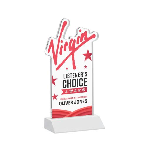 Recognition Awards - Crystal Awards - EdgeCraft Rectangle VividPrint&trade; on Mitered - White (Ocean)