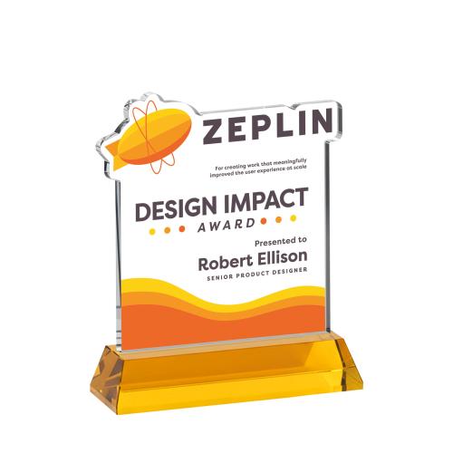 Recognition Awards - Crystal Awards - EdgeCraft Square VividPrint&trade; on Hartford - Amber (via Ocean)
