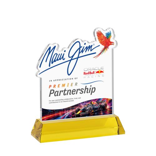 Recognition Awards - Crystal Awards - EdgeCraft Square VividPrint&trade; on Hartford - Gold (via Ocean)