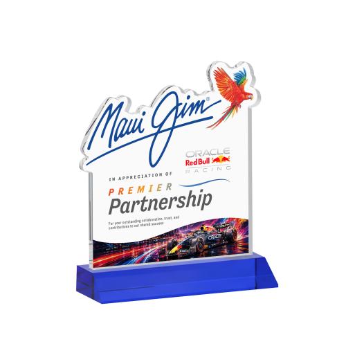 Recognition Awards - Crystal Awards - EdgeCraft Square VividPrint&trade; on Mitered - Blue (via Ocean)