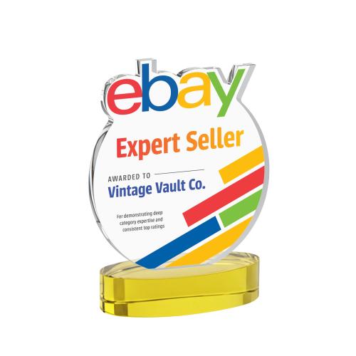 Recognition Awards - Crystal Awards - EdgeCraft Round VividPrint&trade; on Alberton - Gold (via Ocean)