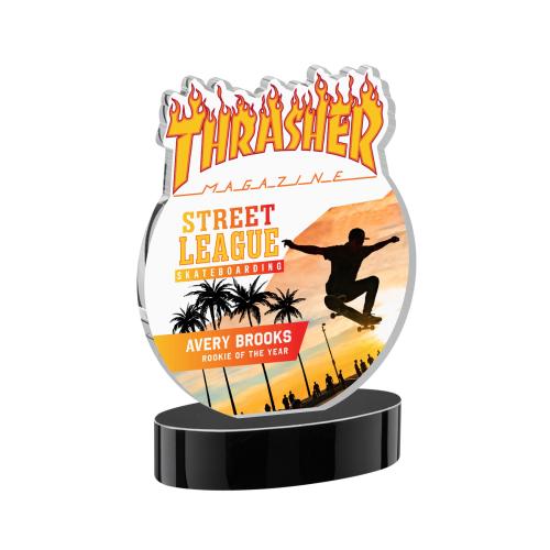 Recognition Awards - Crystal Awards - EdgeCraft Round VividPrint&trade; on Alberton - Black (via Ocean)