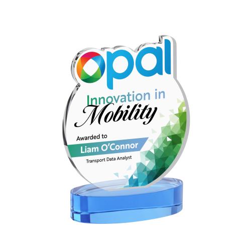 Recognition Awards - Crystal Awards - EdgeCraft Round VividPrint&trade; on Alberton - Sky Blue (Ocean)