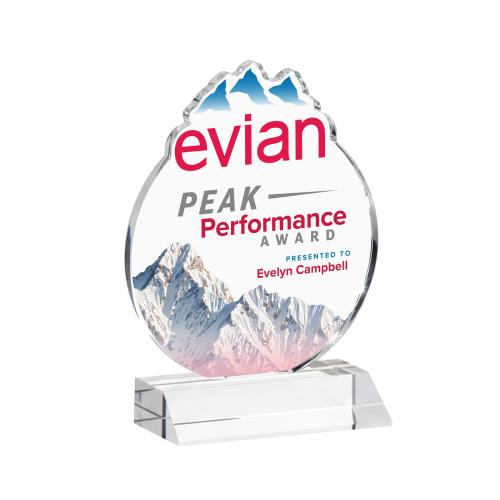 Recognition Awards - Crystal Awards - EdgeCraft Round VividPrint&trade; on Mitered - Clear (via Ocean)