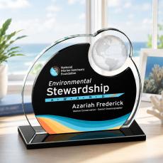Riccarda VividPrint Award - Black - Crystal Awards
