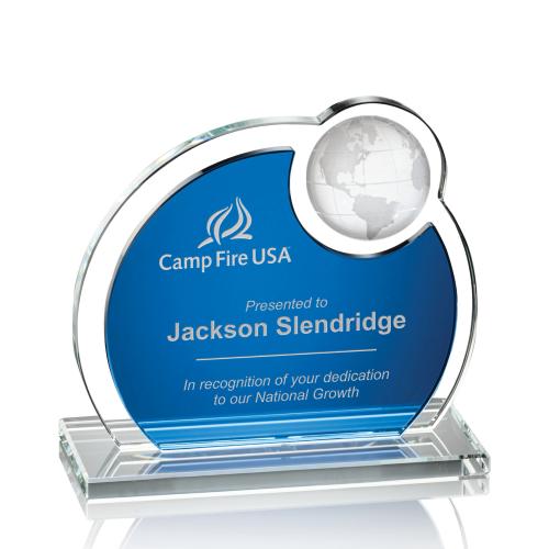 Recognition Awards - Crystal Awards - Riccarda Globe Award - Blue