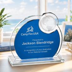 Riccarda Globe Award - Blue - Crystal Awards