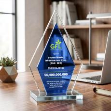 Zarita VividPrint Award - Blue - Crystal Awards