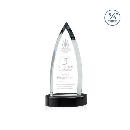 Recognition Awards - Crystal Awards - Shildon Award on Alberton Base - Black