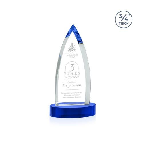 Recognition Awards - Crystal Awards - Shildon Award on Alberton Base - Blue