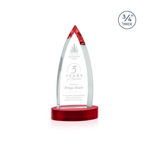 Recognition Awards - Crystal Awards - Shildon Award on Alberton Base - Red