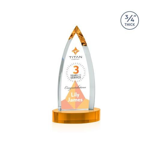 Recognition Awards - Crystal Awards - Shildon VividPrint&trade; Award on Alberton Base - Amber