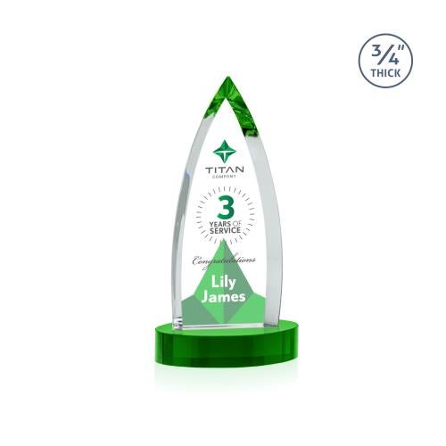 Recognition Awards - Crystal Awards - Shildon VividPrint&trade; Award on Alberton Base - Green