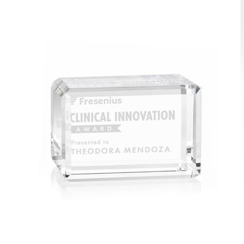 Recognition Awards - Crystal Awards - Fulton Cube Award - Horizontal