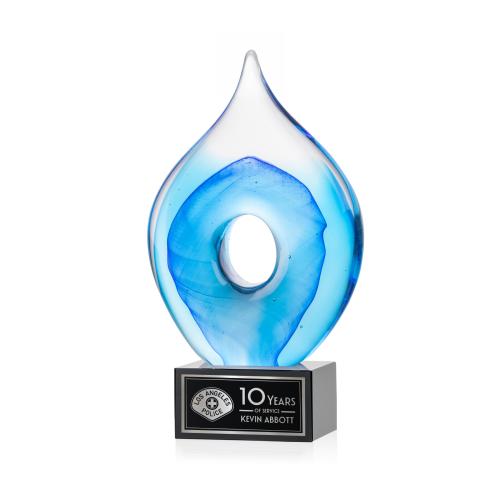 Recognition Awards - Glass Awards - Caspian Award on Hancock Black