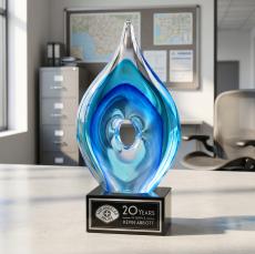 Caspian Award on Hancock Black - Art Glass Awards