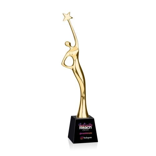 Recognition Awards - Crystal Awards - Star Goddess VividPrint&trade; Award - Gold/Black