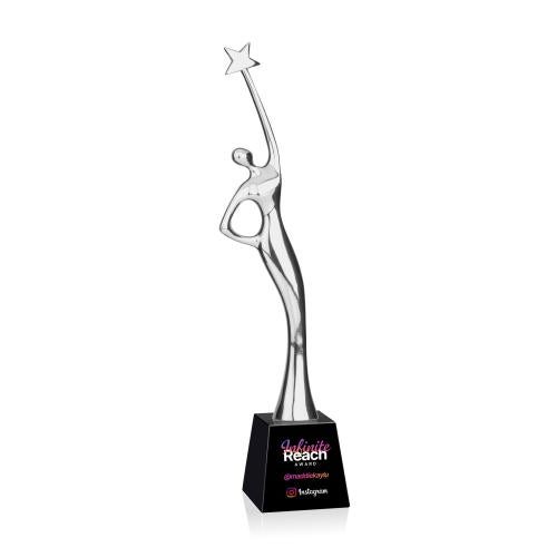 Recognition Awards - Crystal Awards - Star Goddess VividPrint&trade; Award - Silver/Black