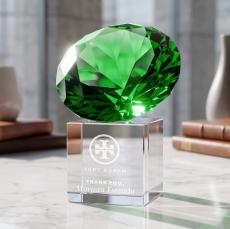 Gemstone Award on Cube - Emerald - Cube Awards