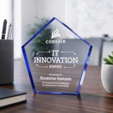 Belmar Pentagon Award - Blue - Desktop Awards