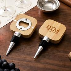 Kirtle Bamboo Bottle Stopper w/Bottle Opener - Wine Accessories