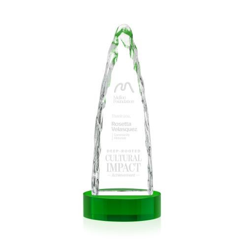 Recognition Awards - Crystal Awards - Goderich Iceberg on Base - Green