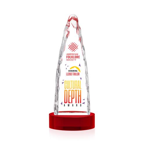 Recognition Awards - Crystal Awards - Goderich VividPrint&trade; Award on Base - Red
