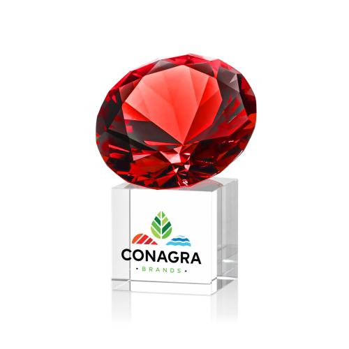 Recognition Awards - Crystal Awards - Ruby on Cube VividPrint&trade; Award