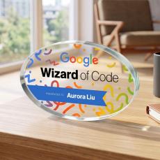 Baldus Oval VividPrint Award - Clear - Under $45