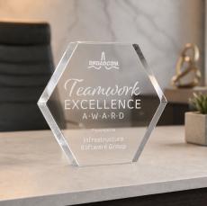 Gilford Hexagon Award - Clear - Between $80 and $150