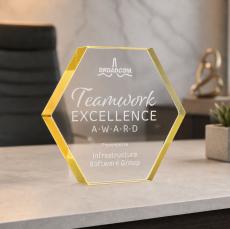 Gilford Hexagon Award - Gold - Between $80 and $150