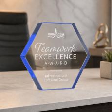 Gilford Hexagon Award - Blue - Between $80 and $150