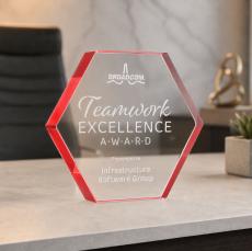 Gilford Hexagon Award - Red - Between $80 and $150