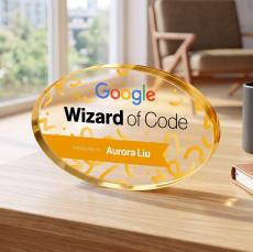 Baldus Oval VividPrint Award - Gold - Between $80 and $150
