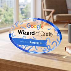 Baldus Oval VividPrint Award - Blue - Between $80 and $150