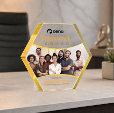 Gilford Hexagon VividPrint Award - Gold - Between $80 and $150