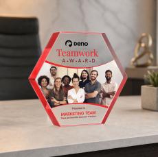 Gilford Hexagon VividPrint Award - Red - Between $80 and $150