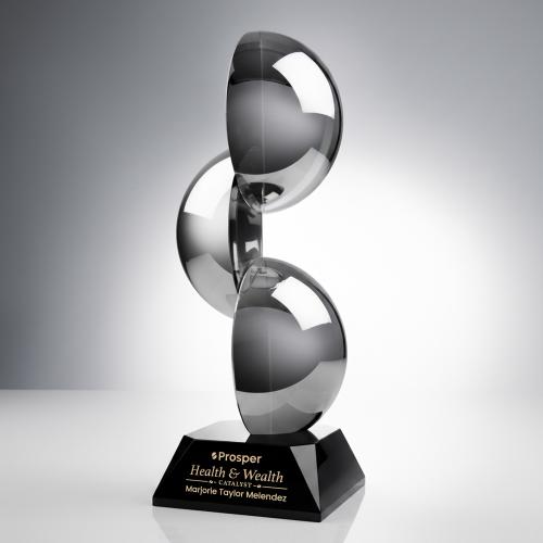 Recognition Awards - Glass Awards - Art Glass Awards - Gardalini Award on Black Base