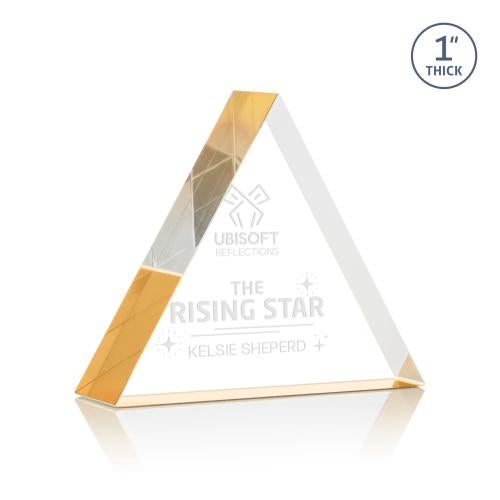 Recognition Awards - Acrylic Awards - Spartan Triangle Award - Gold