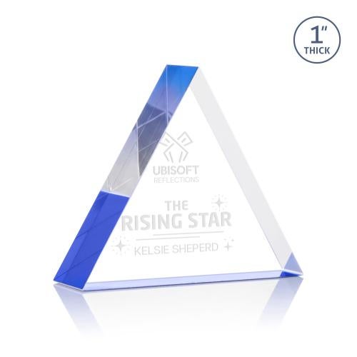 Recognition Awards - Acrylic Awards - Spartan Triangle Award - Blue