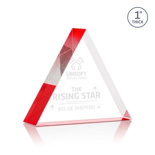 Recognition Awards - Acrylic Awards - Spartan Triangle Award - Red